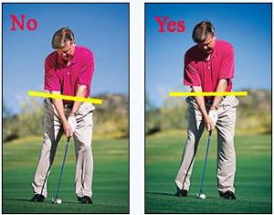 确信你的臀部处于平行位置