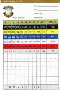 球场后9洞（10-18）发球台到果岭距离